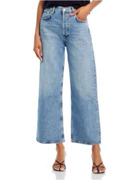 Agolde Ren High Rise Wide Leg Jeans In “Disclosure” Wash. Size 24 Petite.